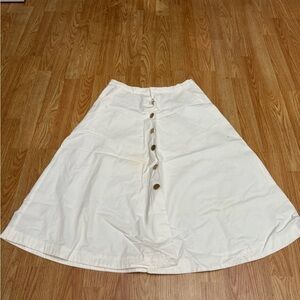 Elegant White Button-Down Skirt